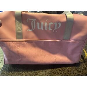 Juicy Couture Deboss Logo Pink Icing Shout It Out Duffle Style Bag READ